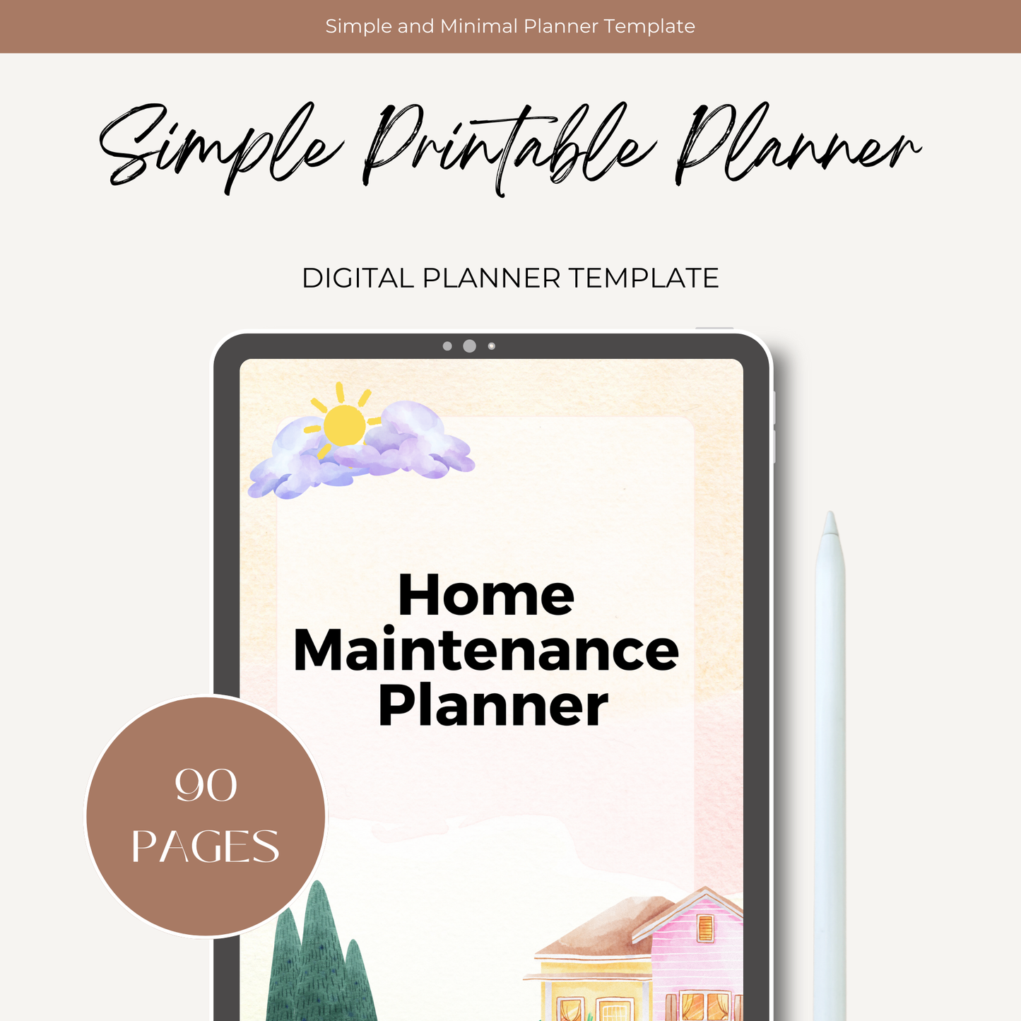 Home Maintenance Planner Printable | House Repair Checklist | Annual Cleaning Schedule | Editable Home Binder PDF Download